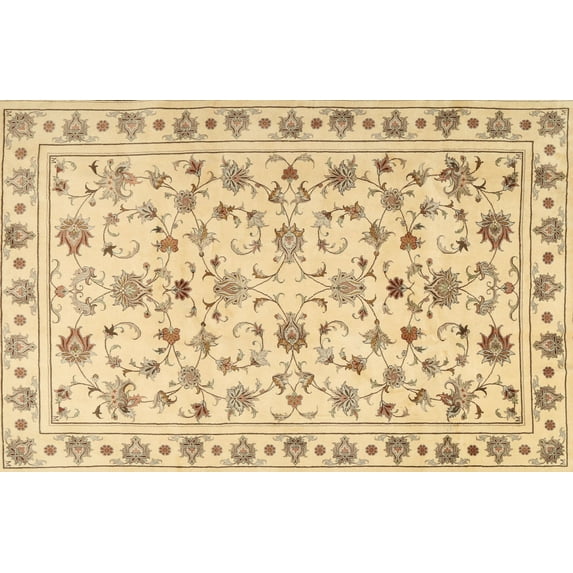 Ahgly Company Indoor Rectangle Traditional Brown Persian Area Rugs, Swatch Sample