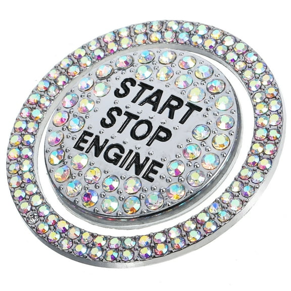 DINHEAROM Car Start Button Protector Bling Design Ignition Button Cover 1 Set