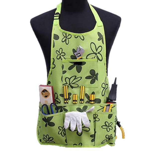 Delantales de jardinería, delantales de trabajo de lona, delantales para herramientas, correas cruzadas, tamaño ajustable, para hombres y mujeres, protección impermeable - Thsin Green