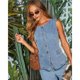 thumbnail image 4 of Chaleco Vaquero Azul para Mujer, Talla XL, 4 of 10