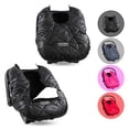 thumbnail image 2 of CozyBaby Premium Infant Car Seat Cover w/Dual Zippers & Elastic Edge, Black, 2 of 6