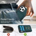 thumbnail image 6 of For iPhone 15 Pro Wallet Case with Card Holder, 360°Rotation Ring Holder Kickstand, 4 Card Slots PU Leather Case, RFID Blocking Magnetic Clasp Protective Cover,Green, 6 of 16
