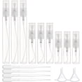 thumbnail image 1 of 30 frascos atomizadores de vidrio transparente vacíos de 3 ml/5 ml/10 ml con pulverizador de niebla fina, ideales para viajes. Incluyen 2 embudos y 4 pipetas., 1 of 9