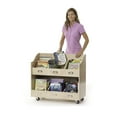 thumbnail image 3 of Guidecraft Guidecraft Mobile Book Organizer - Wooden Rolling Bookshelf and School Supply Cart with Casters and nameplate labels - Classroom Storage Furniture, 3 of 4