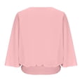 thumbnail image 7 of Endives Women's Chiffon Shirt Blouses Casual Boat Neck Chiffon Blouses Batwing Tops Tunic Top Spring Outfit Pink, 7 of 7