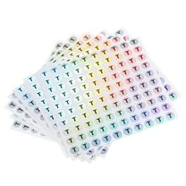 Uxcell Laser Capital Letter Stickers, Alphabet T Round Self-Adhesive Reflective Letter Stickers 15 Sheets(1500 Stickers)