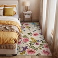 thumbnail image 3 of Comeet Floral Washable 4x6 Low Pile Rug Bedroom Area Rug, Boho Medium Non Slip Soft Rug for Living Room, Indoor Carpet Stain Resistan Throw Rugs for Kids Girls Dorm Dining Room Beige C105, 3 of 3