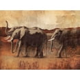 thumbnail image 2 of Dee Dee 18x15 Gold Ornate Wood Framed with Double Matting Museum Art Print Titled - The Elephant March, 2 of 4