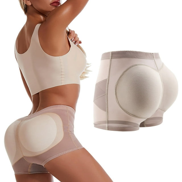 Shapers Pantalon Ventre Femme Fesses Rehausse-Fesses avec Coussinets Pp Pêche Hanches Angle Plat Taille Modelant sous-Vêtements TTG