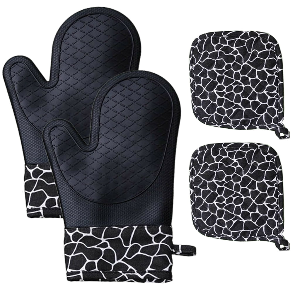 Sungwoo Heat Resistant Silicone Oven Mitts - 13.8 Inch Long, Quilted Liner, Non-Slip Grip, Royal Blue, 1 Pair - View #7