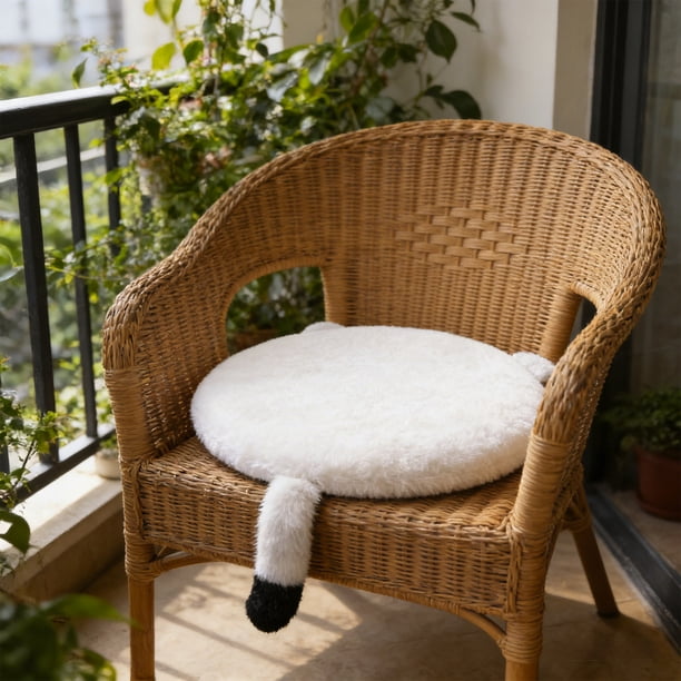 Funda de almohada con forma de cata, cojín para silla de comedor grueso, funda de silla lavable a máquina, cojín flocado
