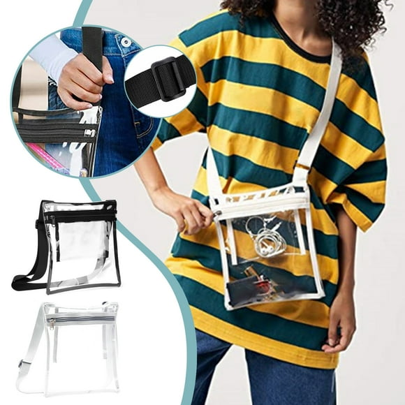 Xihbxyly Bolso Bandolera Transparente, Elegante Material de Tpu, Diseño Apto para Estadios, Versátil para Playa y Viajes, Ideal para Conciertos y Eventos Deportivos, Tamaño 22,99 X 25 Cm.