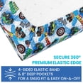 thumbnail image 3 of Today's Kids 2-Pack Monster Trucks Fitted Baby Crib Sheets Boy - Soft & Breathable Nursery Toddler Bed Sheets for Boys Elastic Edge Deep Pockets Machine Wash, Fits 28 x 52" Mattress, 2 Printed Sheets, 3 of 7