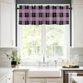 thumbnail image 3 of 3 Piece Kitchen Curtains Tiers and Valances Set, Black Aqua Blue Lattice Gingham Checkered Rod Pocket Short Window Treatment Tiers Curtains Panel and Valance for Cafe Bathroom, 3 of 5