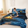 thumbnail image 4 of Catabedysis Starry Camping 7 Pieces Full Size Bedding Sets,Mountain Tent Print Full Size Bed in a Bag For Boys,Multicolor,Black Reversible, 4 of 7