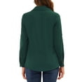 thumbnail image 3 of Allegra K Women's Point Collar Pleated Front Casual 3/4 Sleeve Blouses, 3 of 6