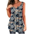 thumbnail image 2 of Cyber&Monday Deals USSUMA Womens Summer Tops and Blouses Trendy Tank Tops for Women Trendy Flowy Floral Tunic Tops Loose Fit Button Up Summer Tops V Neck Sleeveless Tanks, 2 of 6
