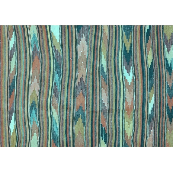 Ahgly Company Indoor Rectangle Southwestern Light Blue Country Area Rugs, 3' x 5'