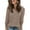 Khaki, variant on Itsame Women Knitted Sweater V-Neck Knitted Sweaters Long Sleeves Solid Color Relaxed Sweatshirts Blue Size L