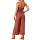 thumbnail image 3 of INSPIRAR CHIC Mono de Verano Sin Mangas con Corte, Fruncido y Pierna Ancha para Mujeres Caramelo XL, 3 of 6