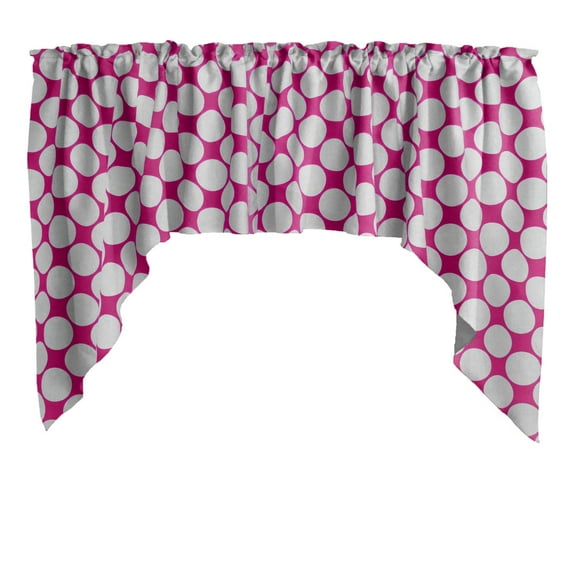 Swag Valance Cotton Large Circle Dot Print 58" Wide / 36" Tall