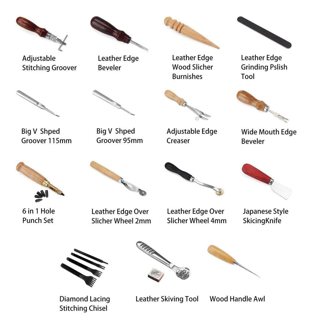 Leder Werkzeug Leather Craft Hand Sewing Stitching Groover Tool Kit Set 