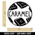 thumbnail image 2 of Caramel Text with Image Flavor Scent Self-Inking Rubber Stamp Ink Stamper - Red Ink - Medium 1 Inch, 2 of 7