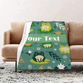thumbnail image 2 of Personalized Frog Gift for Kids Green Leaf Frog Throw Blanket, Frog Gift for Frog Lover, Soft Cozy Flannel Blankets for Bed Couch Sofa 50x40 Inches, 2 of 6