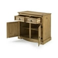 thumbnail image 3 of HomeStock Suburban Sophistication Wood Buffet Sideboard in Rustic Finish, Solid Pine, Dovetail Drawer Joints, Distressed Hardware, Spacious Storage, Easy Assembly-Color:Corona Brown,Size:2 Door, 3 of 8