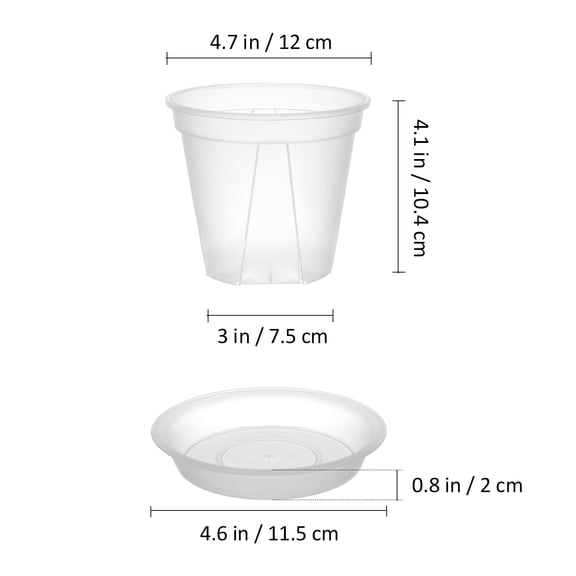 COOPHYA Nursery Pots Variety Pack Clear Plastic 24Pcs For Plant Care