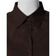 thumbnail image 4 of Doublju Women's 3/4 Sleeve Slim Fit Button Down Dress Shirt (Plus Size Available), 4 of 5