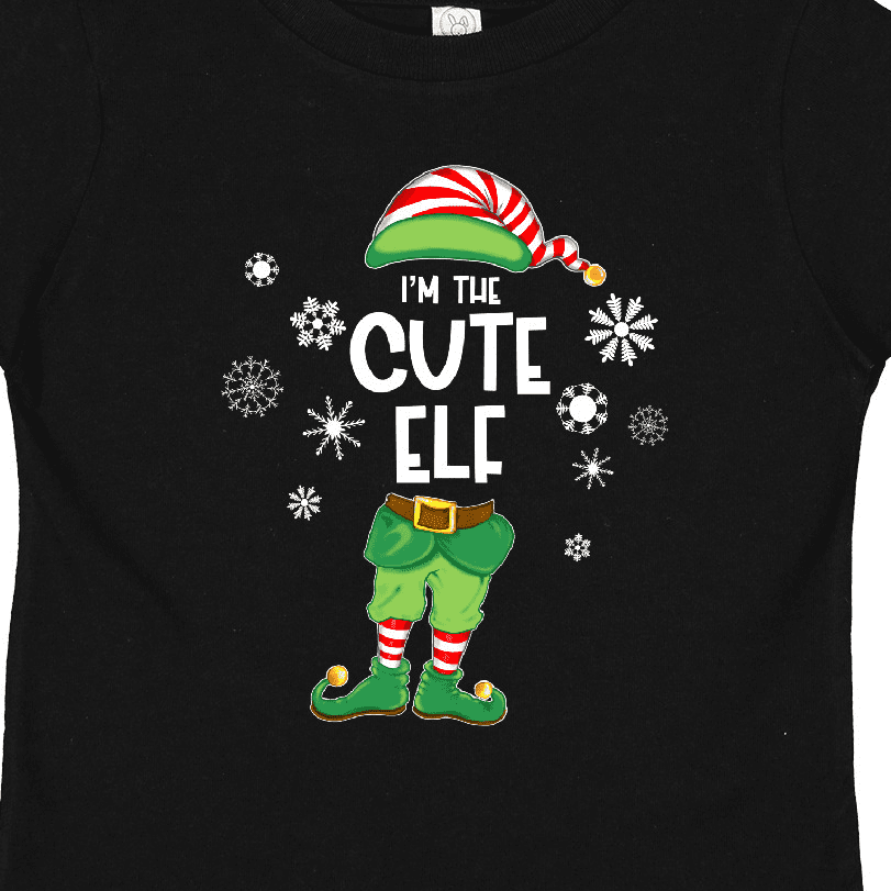 Inktastic Funny Christmas I'm the Cute Elf with Shoes and Hat Boys or Girls Toddler T-Shirt