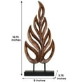 thumbnail image 7 of Decozen Home Decor Handmade Wooden Sculpture in Leaf Design Acacia Wood, 7 of 7