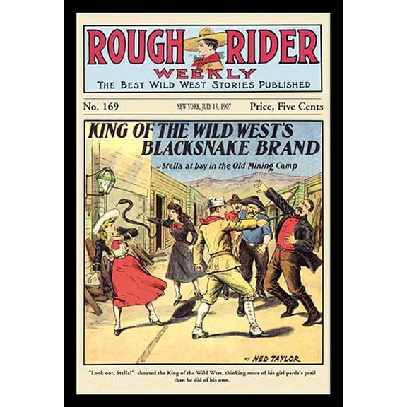 Rough Rider Weekly: King of the Wild West's Blacksnake Brand- Fine Art Canvas Print (20" x 30")