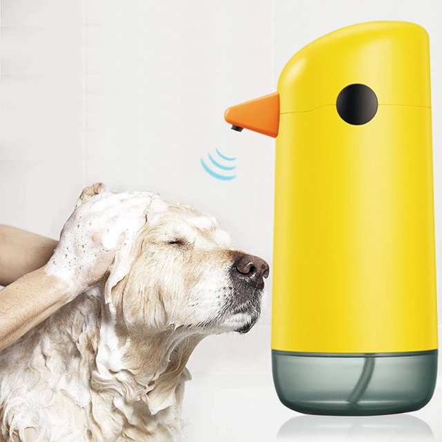 Dispensador manual automático de jabón en espuma, niños, niños pequeños, resistente al agua, sin contacto, sensor de infrarrojos, bonito pato amarillo, funciona con pilas, baño, cocina, lavado de man JAMW Sencillez