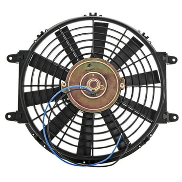 JEGS 52131 Universal Electric Fan 12 Diameter Straight Blade 1200 cfm 7 Amps Dim