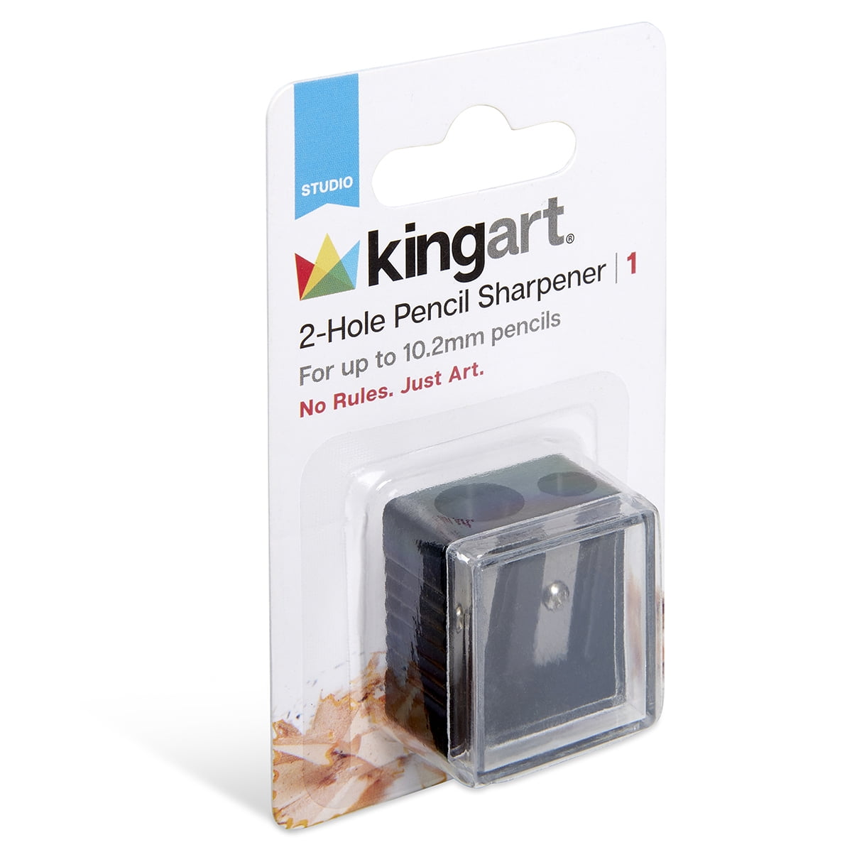 (3 pack) KINGART 2-Hole Pencil Sharpener, Durable Plastic Manual Sharpener for School & Art