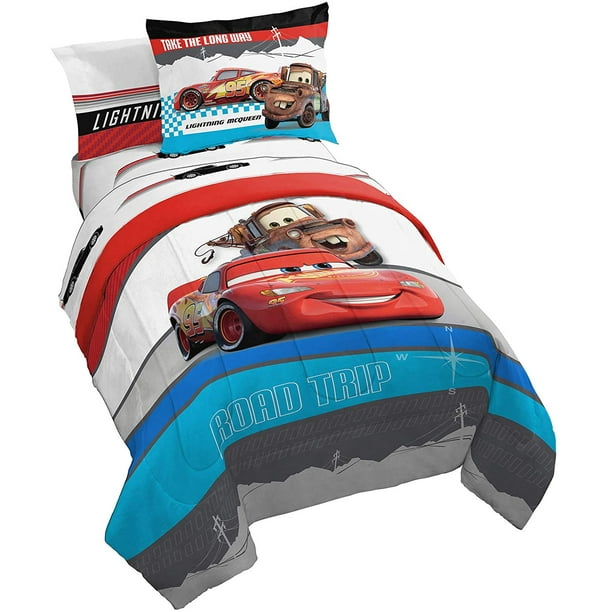 Disney Pixar Cars Racing Machine 5 Piece Twin Bed Set Includes