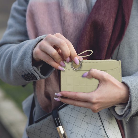 OUNONA 1Pc Wear Resistant PU Wallet in Green for Small Change and Card Storage