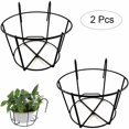 thumbnail image 2 of 2 ganchos redondos para soporte de flores, soporte redondo para macetas de balcón, valla de soporte de maceta de metal, valla colgante para barandilla de maceta, apto para balcón, jardín, valla, interior y exterior, 2 of 5