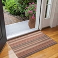 thumbnail image 2 of Brown Geometric Striped Pattern Door Rugs,Washable Non Slip Door Mats Indoor,Decorative Door Mats,Entry Mat Indoor for Entrance,Bedroom,Kitchen,Bathroom,17"x30", 2 of 6