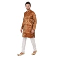 thumbnail image 2 of eloria Men's Tunic Jacquard Kurta Pajama Indian Traditional Suit Wedding Party Dress Set Party Wear Apparel, 2 of 6