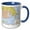 Blue/White, variant on 3drose, Image of Rhode Island Topographic Map with Flag, 11oz Two-tone Green Mug