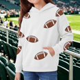 thumbnail image 2 of CPNG Girls Hoodie Long Sleeve Hooded Sweatshirt with Football Print Fashionable Loose Casual Cozy Pullover Hoodie Tops, 2 of 6