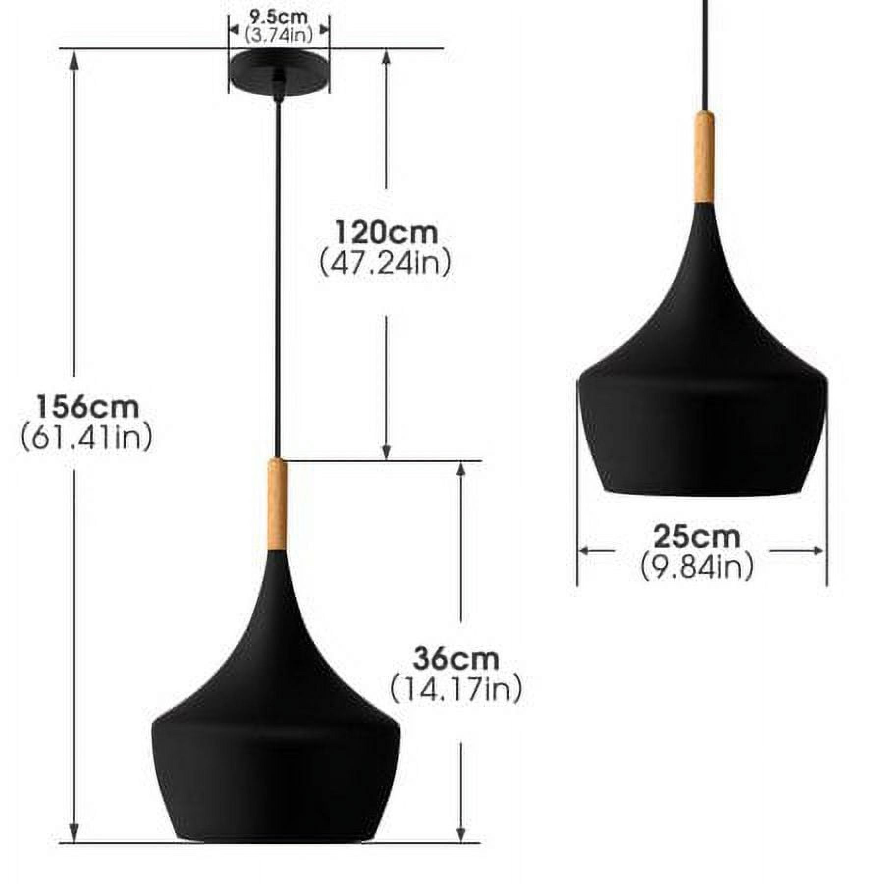 LOHASLED 1-Light Industrial Pendant Light Fixtures, Matte Black Vintage Farmhouse Hanging Lighting, Barn Kitchen Ceiling Lamp Fixture for Dining Room Decor