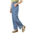 thumbnail image 4 of Allegra K Women's Casual Button Cotton Trim High Waist Wide Leg Long Jeans, 4 of 6