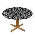 thumbnail image 3 of Nawypu Clover Elegant Floral Flower Lucky Four-Leaf Clover Teal Grey White Table Cover White, 3 of 7