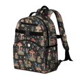 thumbnail image 2 of Mushroom and Flower Black Pattern Backpack for School, Cute School Bag with Adjustable Shoulder Straps and Padded Back, 15.25"x11.5"x5.25", 2 of 5