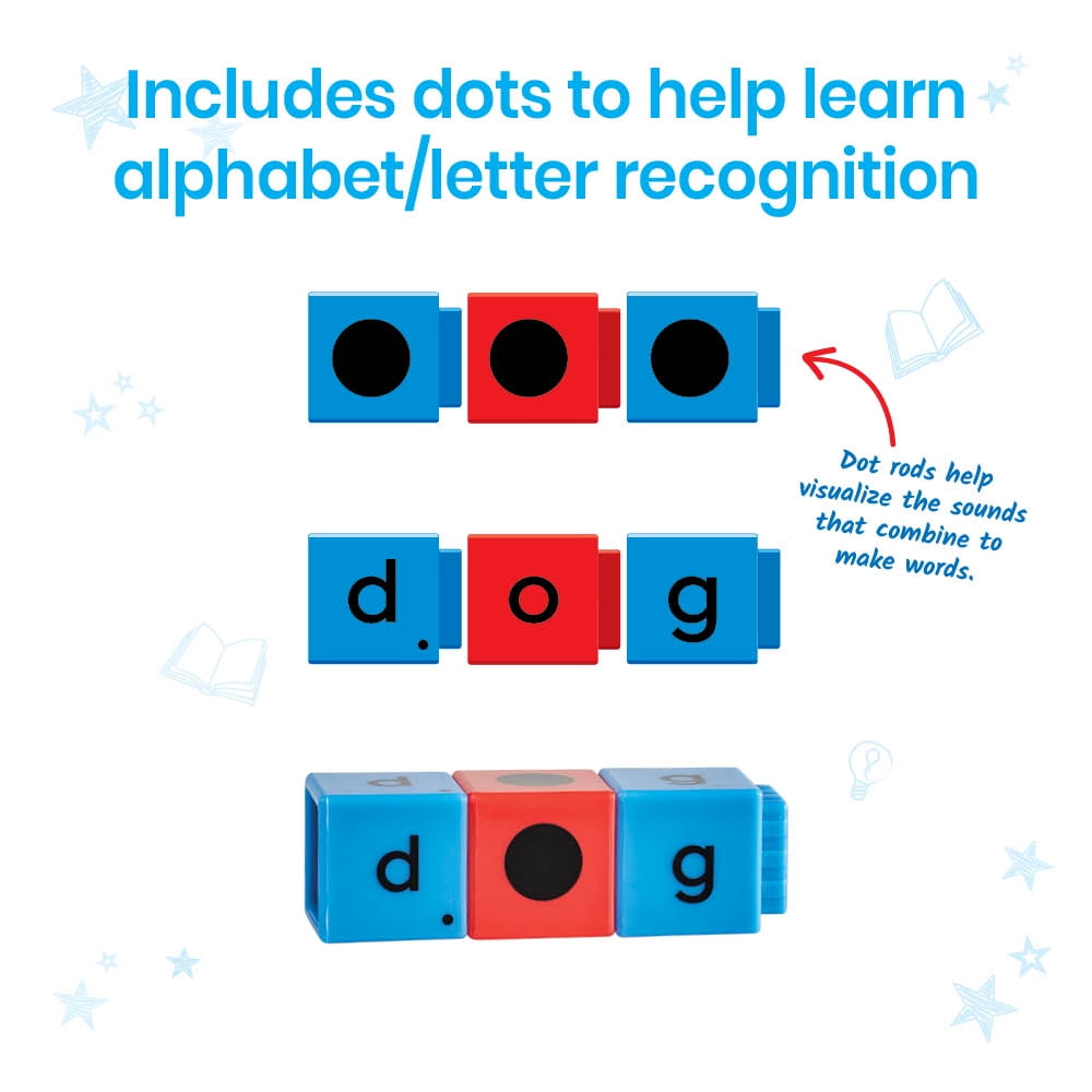 hand2mind Reading Rods Alphabet & CVC Words, Word Building Activities, Letter Blocks