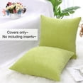 thumbnail image 6 of 2-pcs Corduroy Decorative Throw Pillow Covers Green Yellow 18"x18", 6 of 8